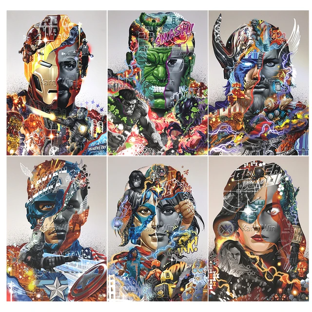 5D Diamond Painting Marvel Enemies Collage Kit