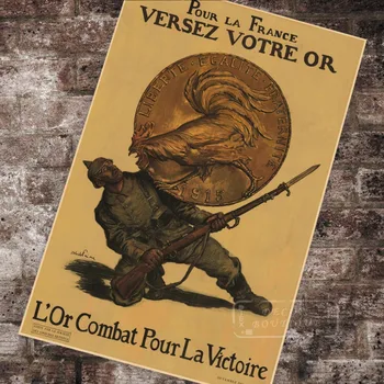 

World War One WW1 Vintage Pour La France Versez Votre Or Classic Canvas Paintings Vintage Wall Posters Stickers Home Decor Gift