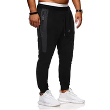 Новые модные мужские спортивные костюмы, облегающие повседневные спортивные тренировочные штаны для бега, брюки для бодибилдинга, высокое качество, с карманами на молнии, B1