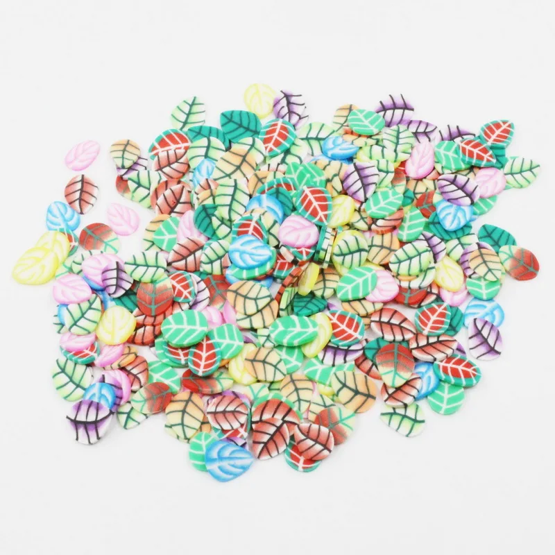 

10g/lot ​​Leaves Flowers Polymer Clay Colorful For DIY Crafts Tiny Cute about 6mm plastic klei Mud Particles Assorted