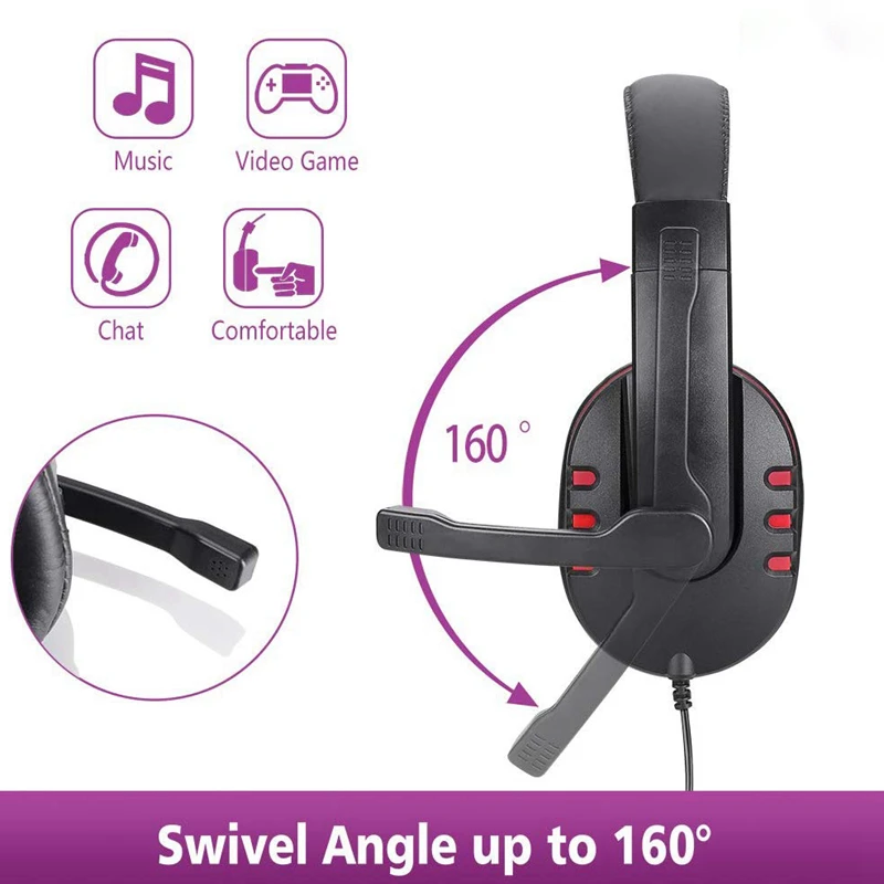 3 5mm Plug Gaming Headset Headphone with Microphone for PS4 Playstation Vita Mac Laptop Tablet Computer Mobile Phones