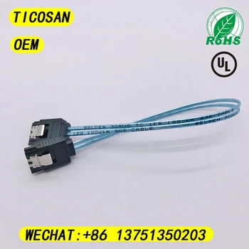 

TICOSAN 2pcs MINI SAS SATA 3 Cable 180 Degree Angle SATA III Cable 6GB/s Data SATA 3.0 Cable Cord for SDD HDD Blue 25CM OEM ODM