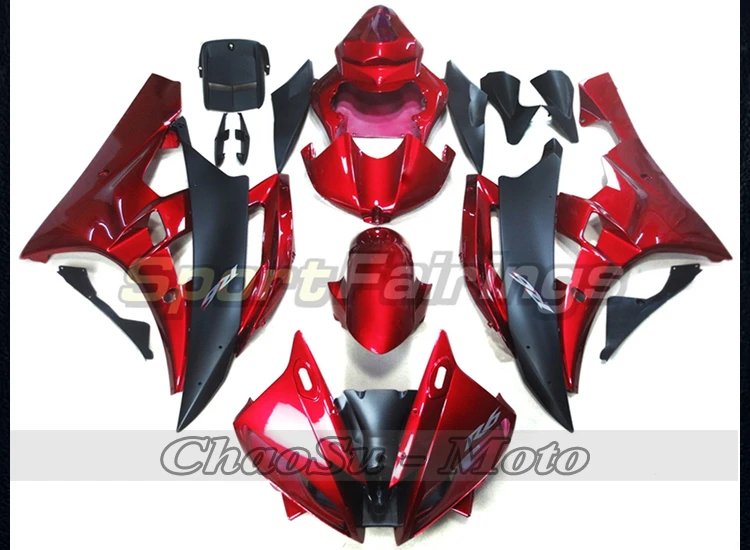 Красный черный для Yamaha YZF R6 2006 2007 заказной обтекатель комплект кузова мотоцикла полная крышка ABS литья под давлением обтекатель