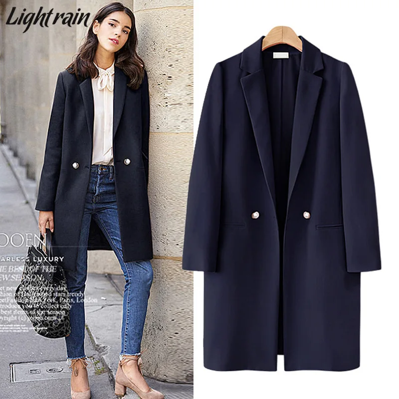 

Europe And America Small Suit Coat Women's 2019 Spring Clothing New Style British Style Mid-length Leisure Suit Coat CHIC Large