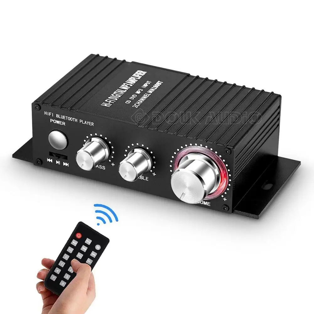 Without Power Supply Мини HiFi Bluetooth ресивер стерео 2,0 канальный усилитель звука для автомобиля морской усилитель мощности USB без потерь Музыкальный плеер ИК пульт 50 Вт+ 50 Вт - Цвет: Without Power Supply