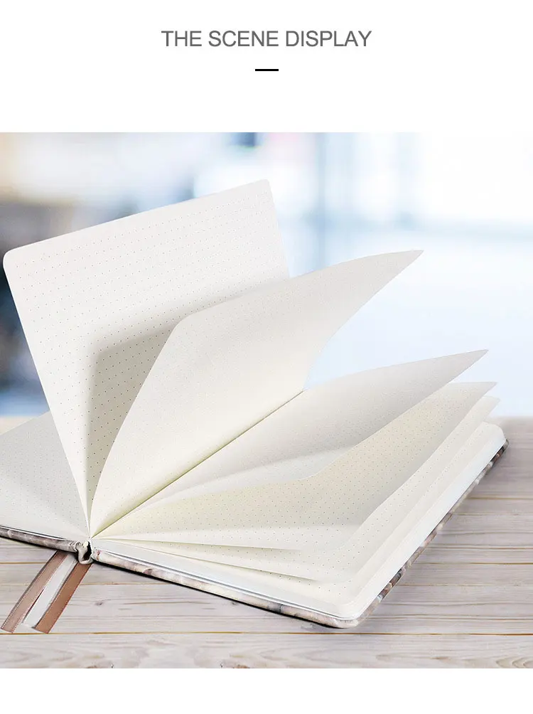 Блокнот в горошек Bullet journal A5 с мраморной текстурой, Обложка(твердая), планировщик, белый, в горошек, страницы 80 листов, GSM 120, планировщик для офиса и школы