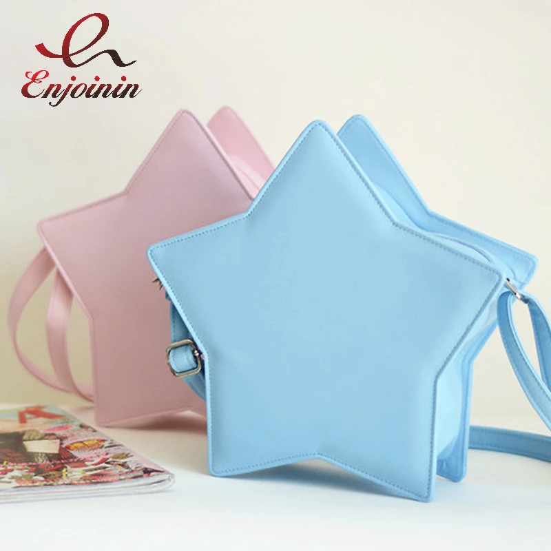 女性のための星型のカワイイレザーショルダーバッグ ロリータデザインの財布とハンドバッグ キャンディーカラー ファッショナブルなトートバッグ ショッピング バッグ Aliexpress