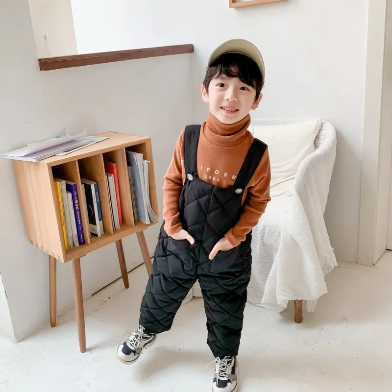 

Winter Warm Overalls For Girls & Boys Cotton Padded Sport Pants Snow Wear Baby Girls Leggings New Pants For Boys For 1-5 Years