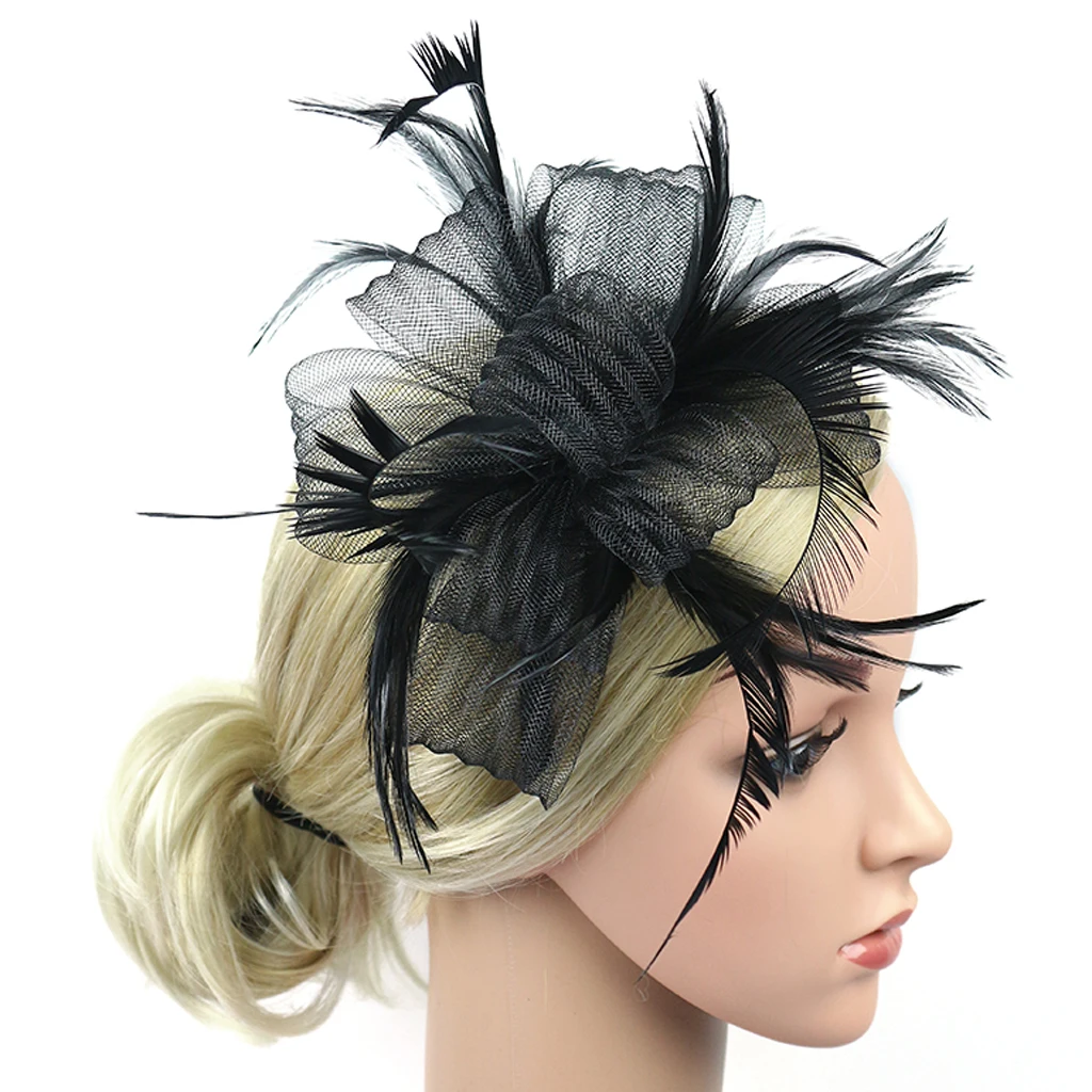  Fascinators Womens Wedding Bridal Roaring 20s Headpieces Black