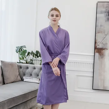 

Couple Robe Bath Gown Waffle Cotton Lovers Sleepwear Intimate Lingerie Spring&Autumn Nightgown Casual Soft Lounge Homewear