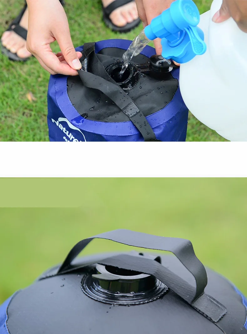 Naturehike 11L Camping Shower Water Bag Faucet Portable Inflatable Car Washing Pressure Shower Bag outdoor tools