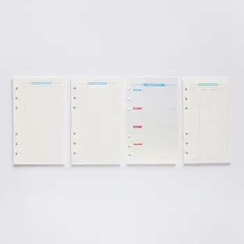 

6 Holes Refill Inner Paper Week Month Plan To do List for A6 Loose Leaf Notebook