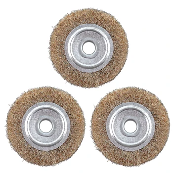 

3pcs/lot 100mm Coppering Steel Wire Polishing Brush Wheels Set with 16mm Hole and Parallel Shape for Polished Derusting