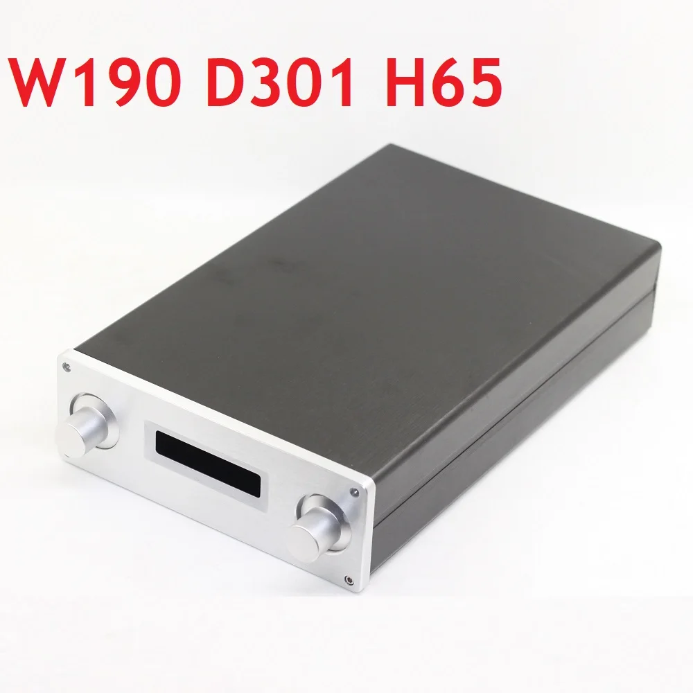 DIY Amplifier Case Aluminum Chassis Power Supply Box Decoder Shell D301 W190 H65 For AK4490 AK4495 DAC Dual Soft Control RCA | Электроника