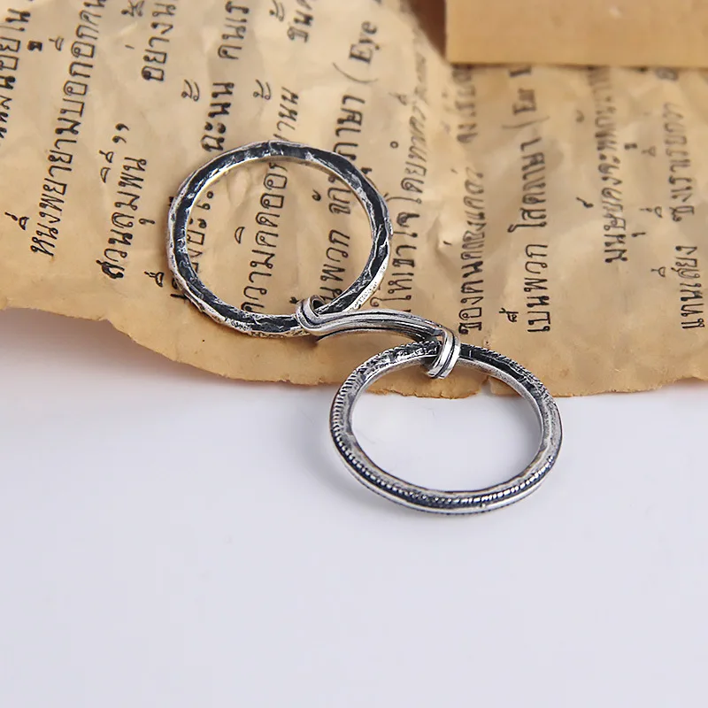 Silvology, 925 пробы, серебряные, двойные кольца-интерлоки, оригинальные винтажные креативные кольца с текстурой для женщин, ювелирные изделия ручной работы