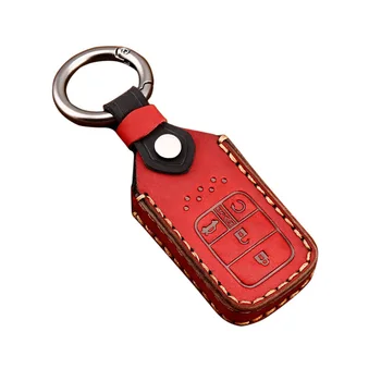 

Genuine Leather Handmade Car Key Cover key Case For Honda Accord Civic 2018 2019 Odyssey CRV Pilot HRV Vezel City keyless entry