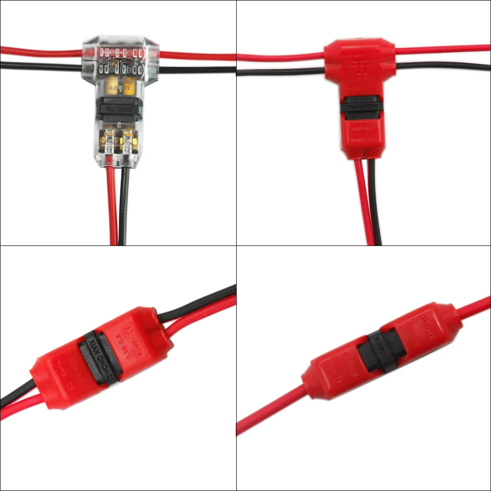 

5PCS 24-18AWG Wire Set H/T type 1pin/2pin Scotch Lock Quick Splice Wire Connectors for Terminals Crimp Electrical Car Audio