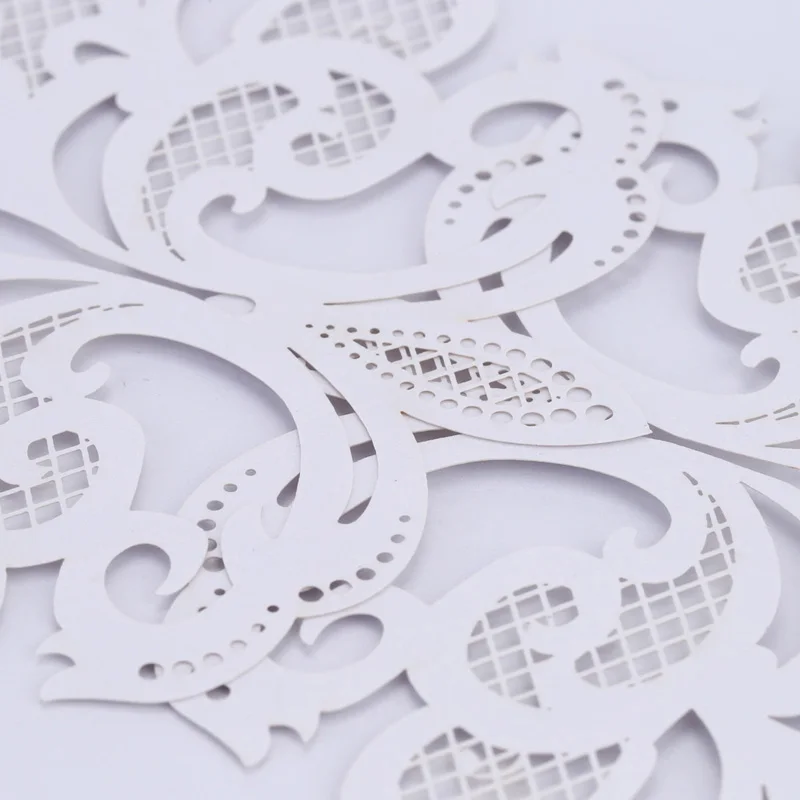  10 Pcs/ Set Wedding Party Invitation Card Decor Cards Envelope Delicate Carved Flower Wedding Party - 4000294136897