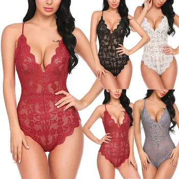 

Womens Lace Sexy Sissy Hot Lingerie Erotic Sleepwear Babydoll G-String Underwear Ladies Backless Transparent Nigtwear Costume