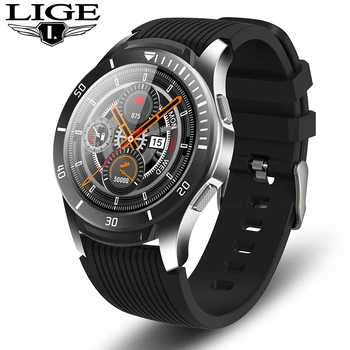 

LIGE New Luxury Smart Watch Men Bluetooth Fitness Tracker Sleeping Heart Rate Monitor Call reminder function Sport Smartwatch