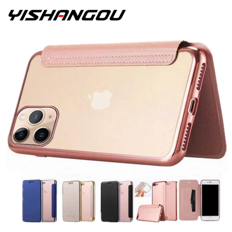 Book Style Flip Genuine Leather Wallet Case Cover For iPhone 15/14