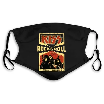 

KISS Rock & Roll All Nite Party Everyday Black New Official Band Merch New Arrival Men New Men's Women's Mouth Mask Filter