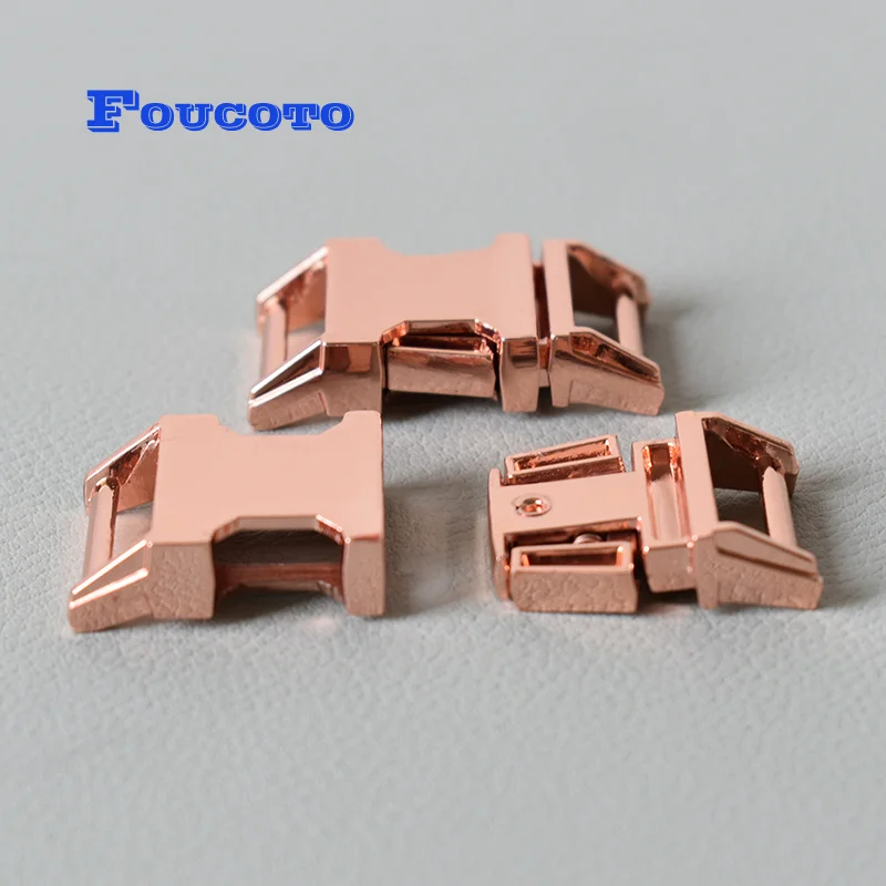 

100pcs/lot rose gold metal quick release buckle belt buckles 15mm webbing DIY dog cat collar bags backpack handmade accessories