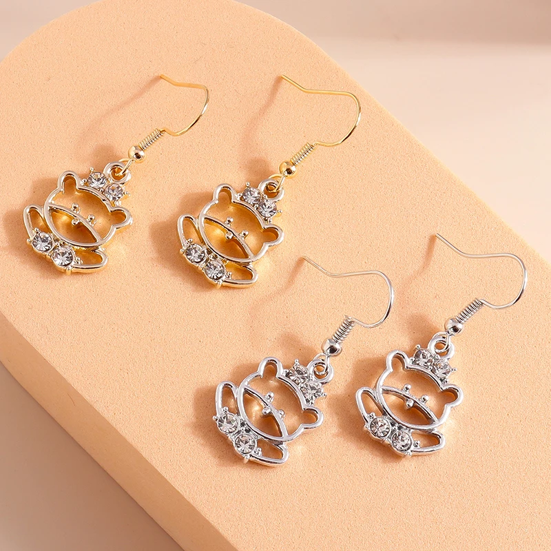 4 шт. женские серьги-подвески с кристаллами | Украшения и аксессуары