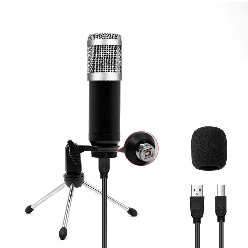 ERZHEN USB микрофон кардиоидный конденсатор Podcast Microfono 192 кГц/24 бит подключи и работай