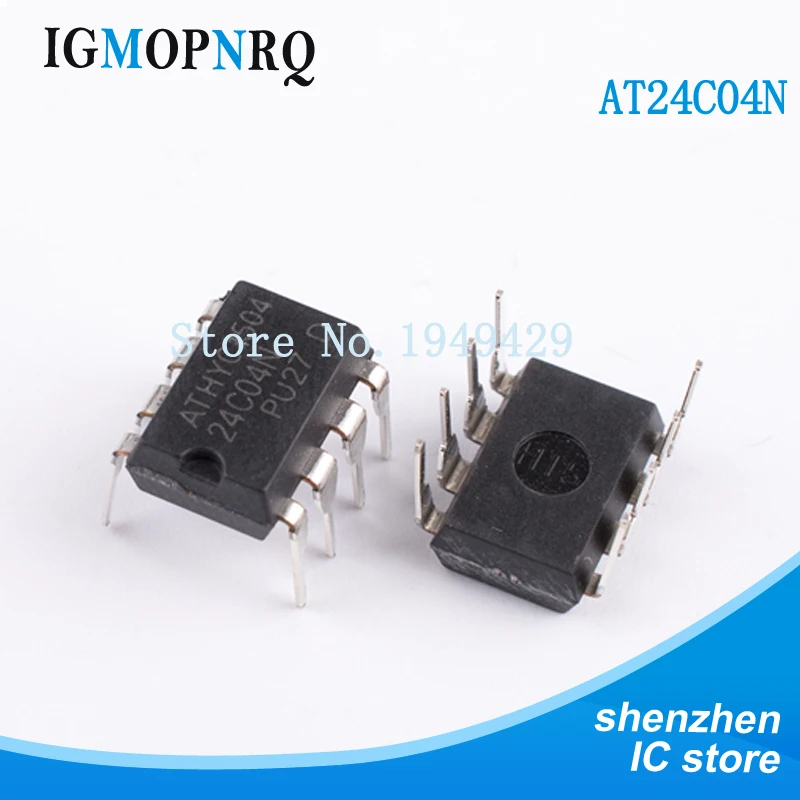 

10PCS AT24C04 DIP8 24C04 Programmable read only memory 1.7-3.6V, 1MHz, Ind Tmp, 8-VFBGA New original