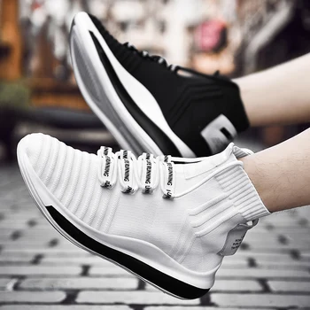 

Men's shoes high-top sneakers non-slip comfortable soft jogging tide shoes socks shoes breathable casual shoes men running shoes