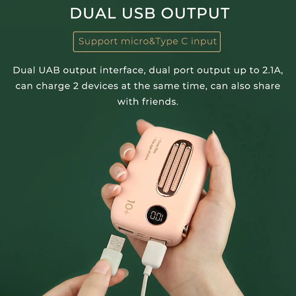 FLOVEME Retro Power Bank External Battery LED Display 10000mAh For Xiaomi Mi Vintage PowerBank Portable Charger Radio PoverBank FLOVEME Retro Power Bank External Battery LED Display 10000mAh For Xiaomi Mi Vintage PowerBank Portable Charger Radio PoverBank