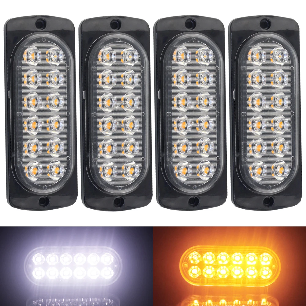4pcsStroboscopesStrobe12LEDFlashLightAuto1224VEmergency