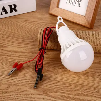 

Lamp 5W LED Light 12V Outdoor Camping Bulbs W/Clip Hunting Bulb Lighting Emergency White for Solar Portable Home