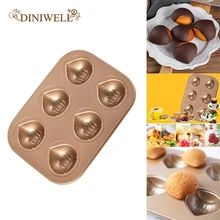 Маффин кекса 6-, изготовленные на станке с антипригарным покрытием каштан-формы для выпечки для торта Шоколадные Конфеты Печенье Кондитерские изделия печь выпечки металлический поднос