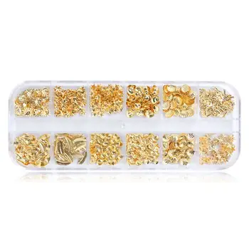 

12 Grids/Box Mixed Glitter Metal Nail Art Decoration Starfish Shell Sun Coconut Tree Epoxy Resin Filling Material DIY