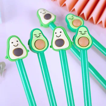 

36PCS Cute Cartoon Avocado Gel Pen Black 0.5mm Creative Water-Based Paint Pen Signature Pen