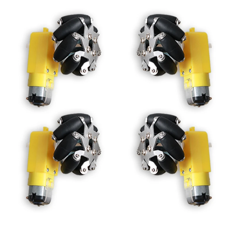 

4pcs/Lot 50mm Metal Mecanum Wheel + TT Motor Kit For 4WD Smart Robot Car Chassis Omnidirectional Wheel DIY ROS Drift STM32 Toy