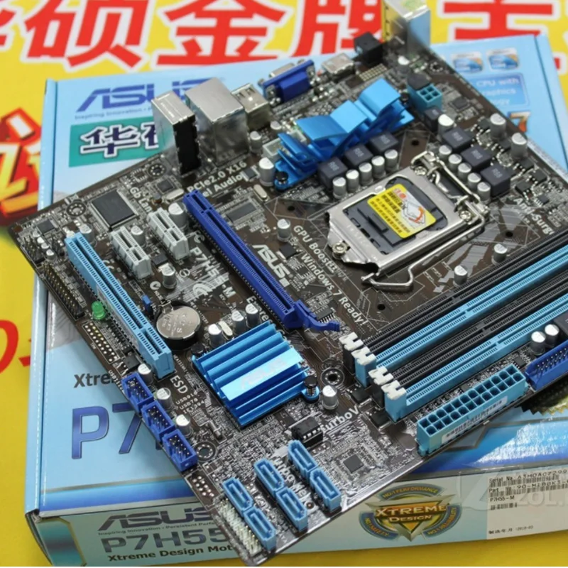Материнская плата LGA 1156 ASUS P7H55-M DDR3 16 ГБ процессор Pentium Core i7/Core i5/Core i3 Intel H55 оригинальная материнская плата Asus P7H55-M
