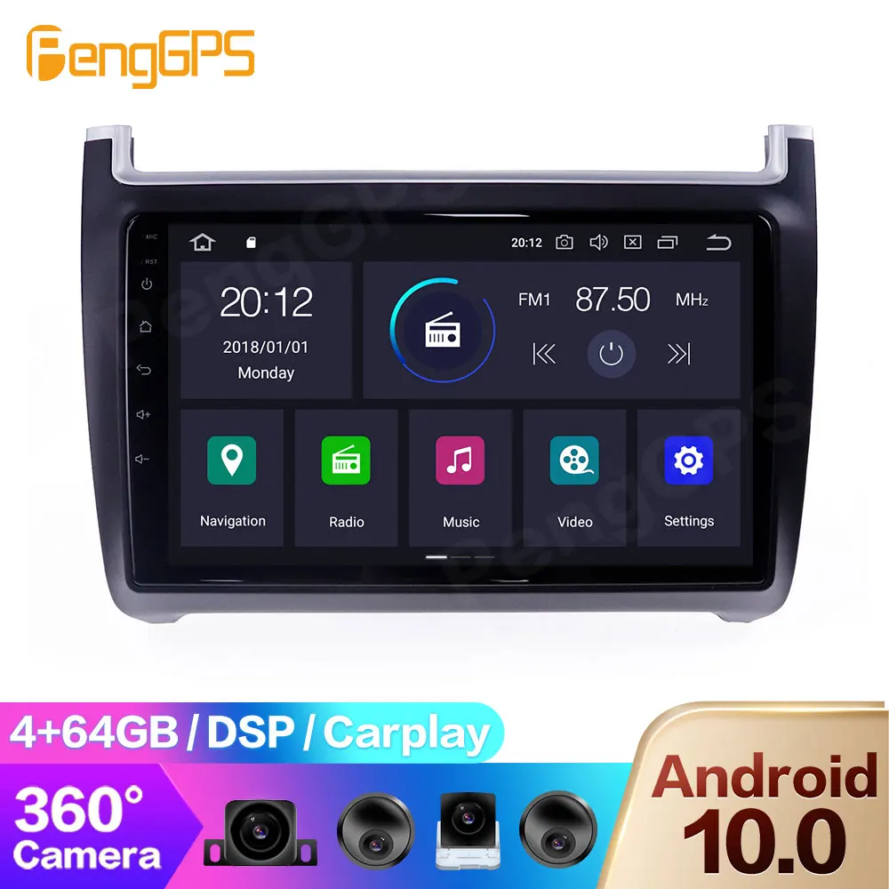 Камера 360 для Volkswagen Polo 2008-2015 радио DVD-плеер мультимедиа GPS-навигация автомобильный