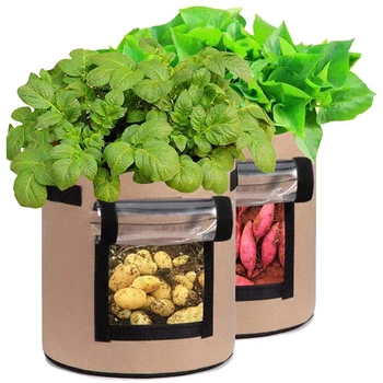 

2 Pieces Of 10-Gallon Potato Gg Bags, Transparent Windows, Flower Pots, Garden Bags, Outdoor Gg Bags