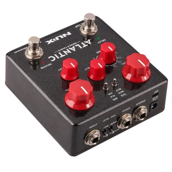 

Atlantic Delay & Reverb Effect Pedal Dual Footswitch for Electric Guitar Accessory Black