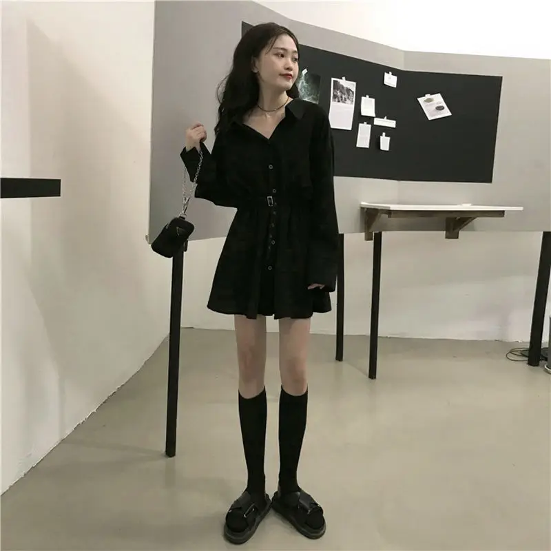 Mini Dress Women New Sexy Slim Abdomen Hepburn Style Fashionable Streetwear Solid Long Sleeve V-Neck Autumn Elegant Temperament wedding guest dresses