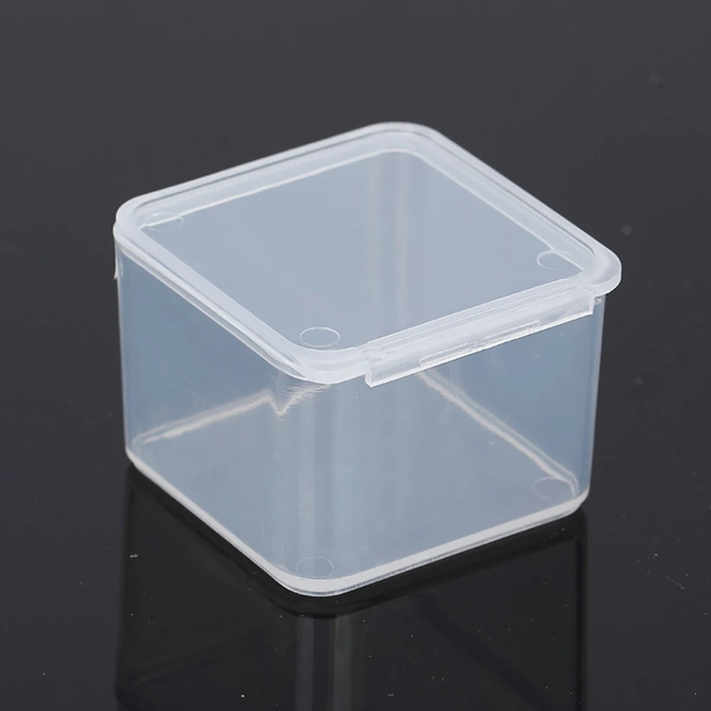 10pcs Small Square Transparent Plastic Box 30ml Refillable Box