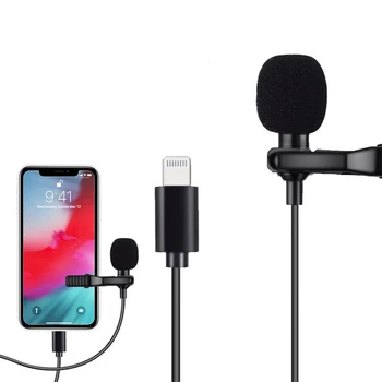 

1.5M PC/Phone/Camera Mini USB Microphone Lapel Lavalier Mic Portable External Buttonhole Microphones foriPhone Laptop Computer