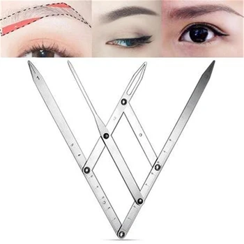 

1PC Permanent Stainless Steel Makeup Ruler Eyebrow shaping Tattoo Design Calipers Stencil Golden Ratio Measure MicroBlading