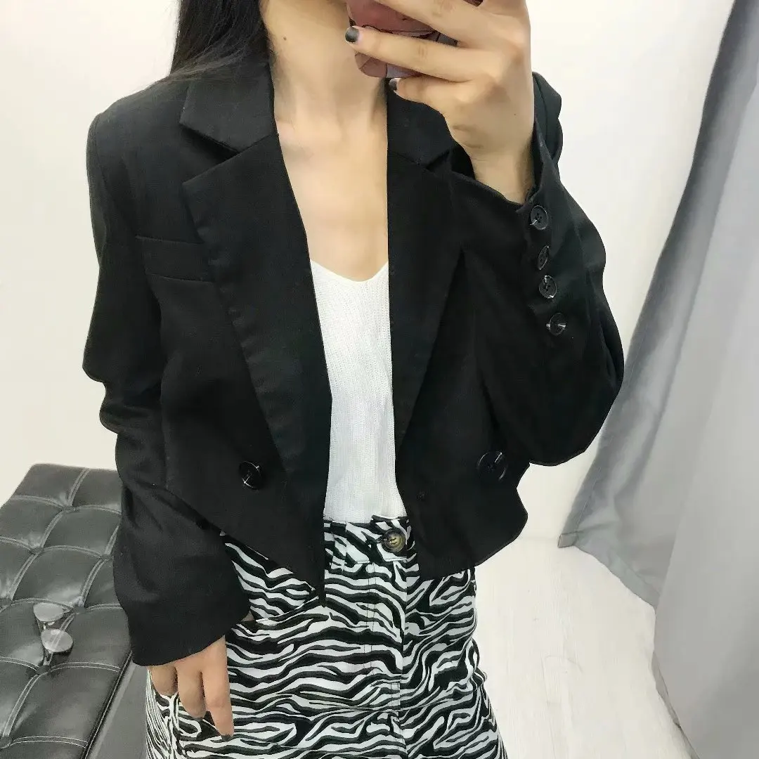 

03oz-9241-42 Western Style WOMEN'S Dress 2019 Spring And Autumn New Style Elegant-Style Short Two-Button Suit Jacket