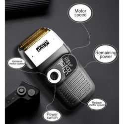 Multifunctional DSP Dansong electric shaver USB charging digital display reciprocating double head men’s razor adjustable speed