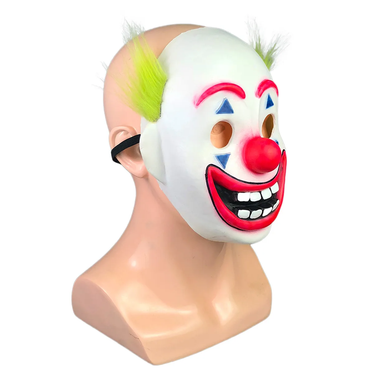 Joker Mask Movie Batman The Dark Knight Cosplay Horror Scary Clown Mask with Green Hair Wig Halloween Latex Mask Party Costume