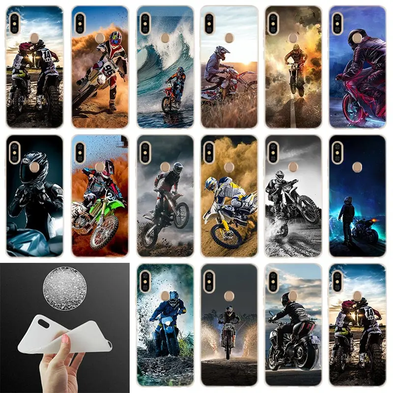 Moto Cross Motorcycle Soft Phone Case For Xiaomi Redmi Note 10 9 8 7 6 5 Pro 9S 10S 8T 9T Cover Bag | Мобильные телефоны и